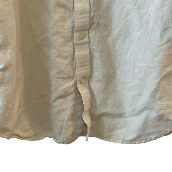 Banana Republic Men's Slim Fit White Linen Button-Up Shirt Size L - Picture 2 of 12